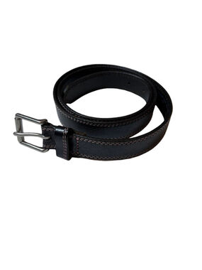 Vintage GAP Made in USA Black Genuine Leather Belt Size M Contrast Stitching